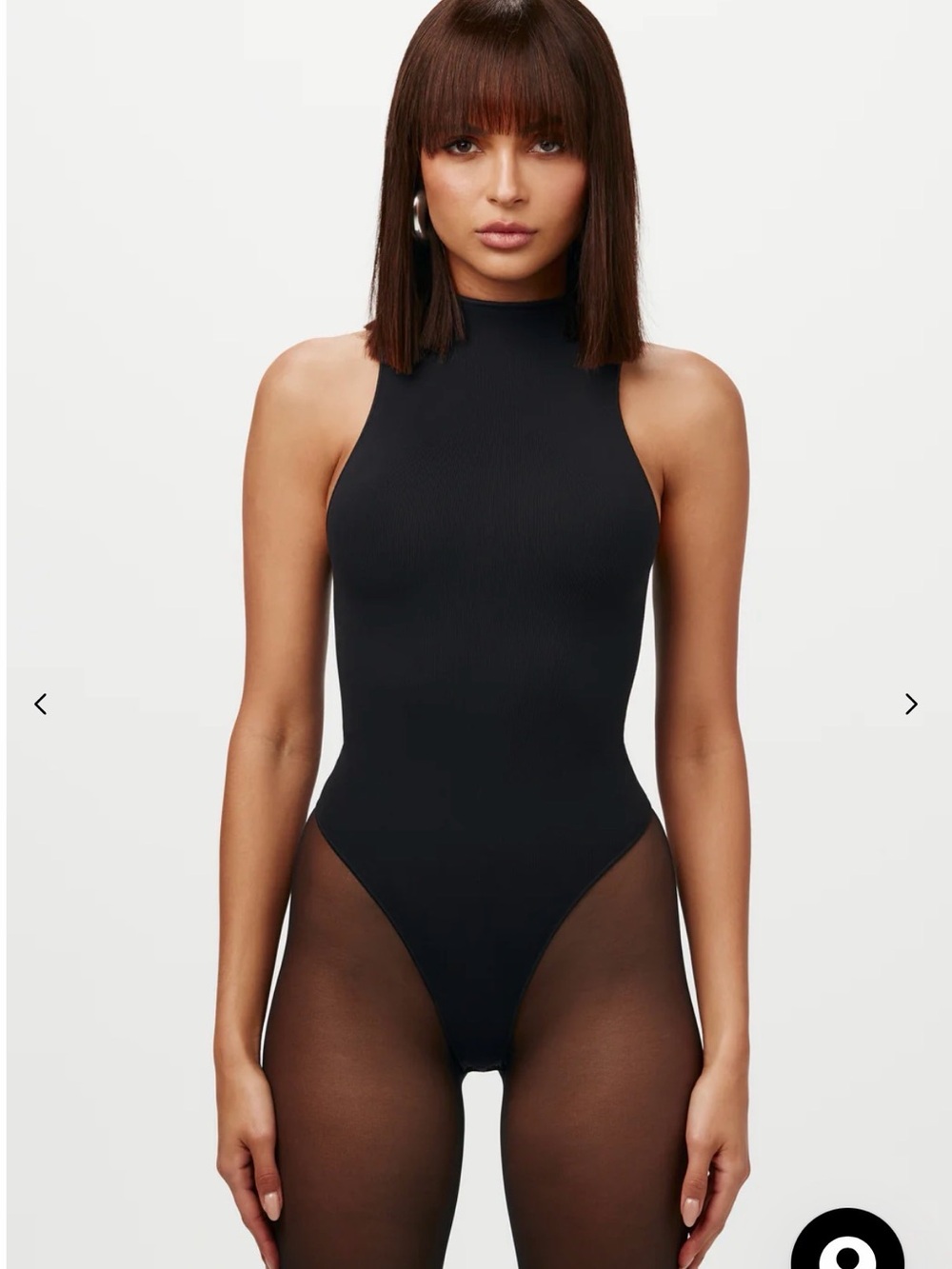 naked wardrobe Black High Neck Sleeveless Bodysuit - NWT